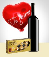 Festividades Prximas - Combo Terciopelo: Chocolates + Vino + Globo